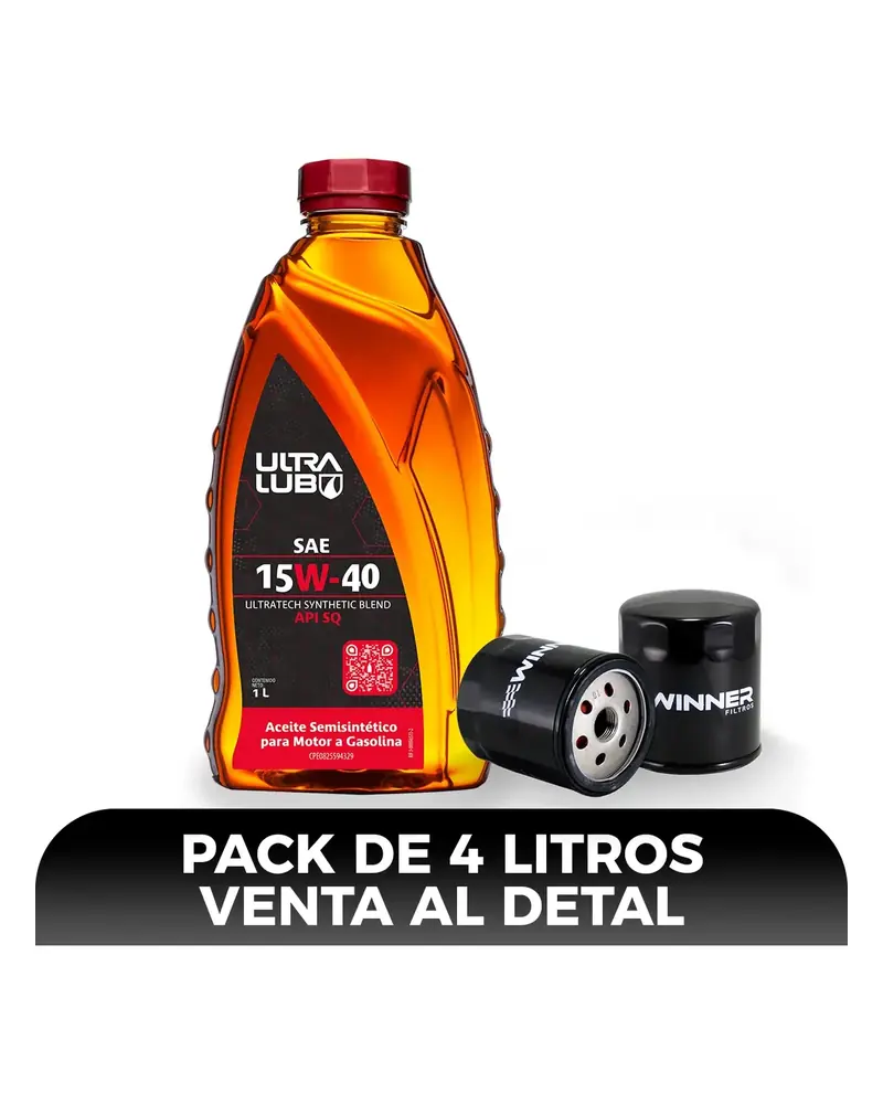 Aceite Ultralub semisintético 15W-40, paquete de 4 L, foto 1 de 1