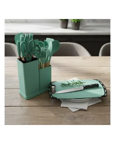 Juego de cuchillos y utensilios con estuche y tabla, foto 2 de 3