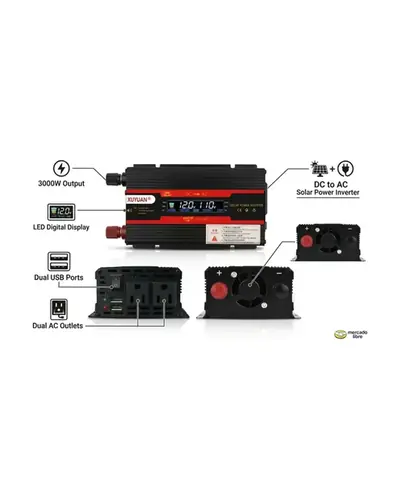 Inversor de corriente de 3.000 W, de 12 V o 24 V a 110 V, foto 2 de 4