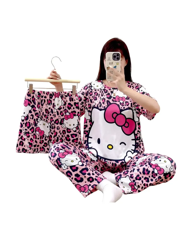 Pijama de dama 3 piezas en franela, foto 1 de 4
