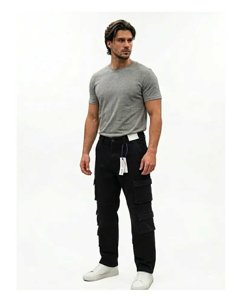 Pantalón jean cargo de caballero, foto 1 de 4
