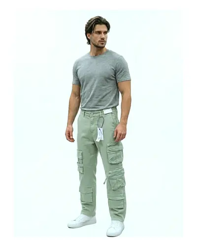 Pantalón jean cargo de caballero, foto 3 de 4