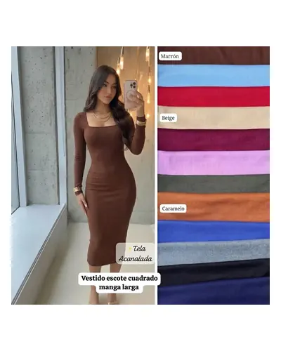 Vestido casual de dama en tela acanalada, foto 2 de 4