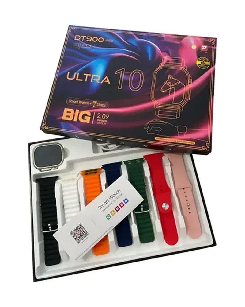 Reloj inteligente T900 Ultra 10 en combo 7 en 1 con correas, foto 1 de 2